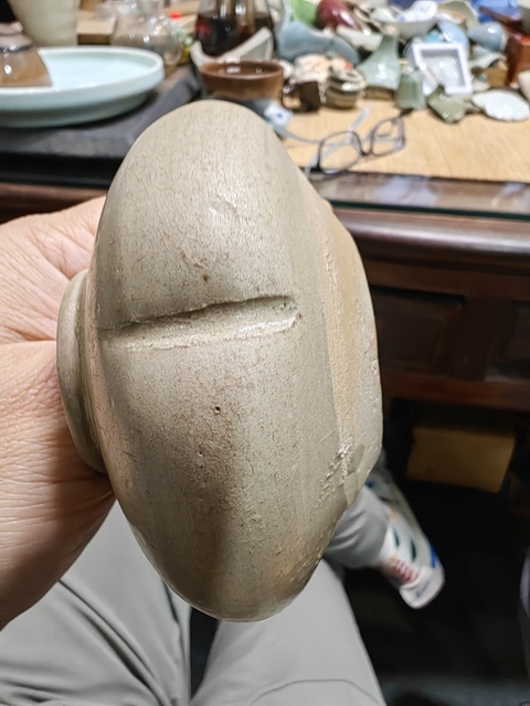 古玩陶瓷青釉瓜棱水盂真品鑒賞圖