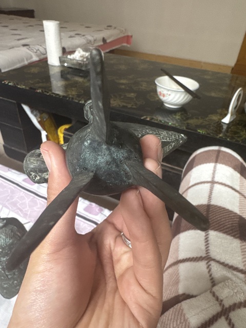 古玩銅器爵杯平安鐘真品鑒賞圖