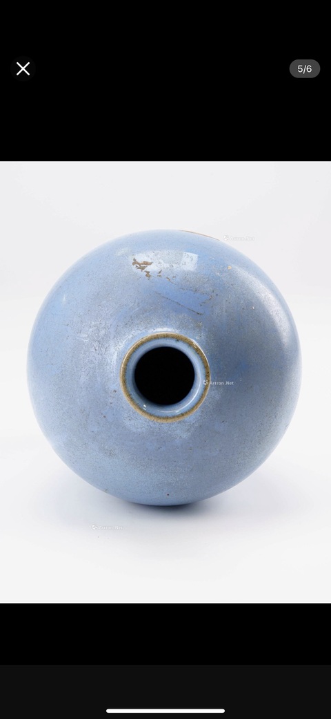 古玩陶瓷80.90年代仿鈞釉梅瓶真品鑒賞圖