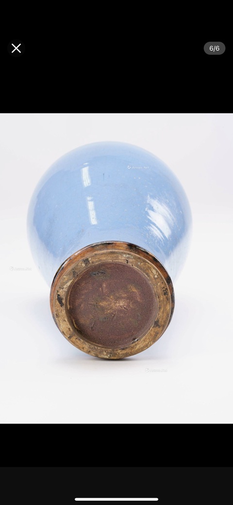 古玩陶瓷80.90年代仿鈞釉梅瓶真品鑒賞圖