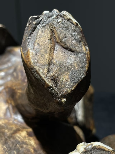 古玩陶瓷木紋釉瑞獸擺件真品鑒賞圖