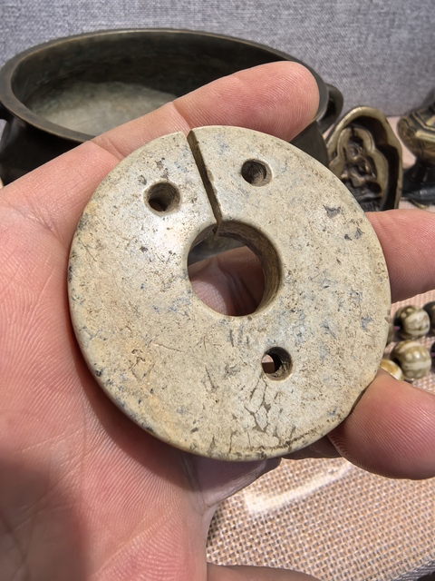 古玩玉器仿古做舊玉玦真品鑒賞圖