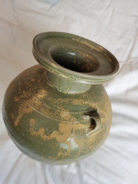 古玩陶瓷越窯青瓷雙系壺真品鑒賞圖