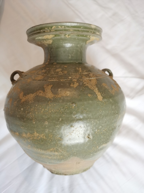 古玩陶瓷越窯青瓷雙系壺真品鑒賞圖