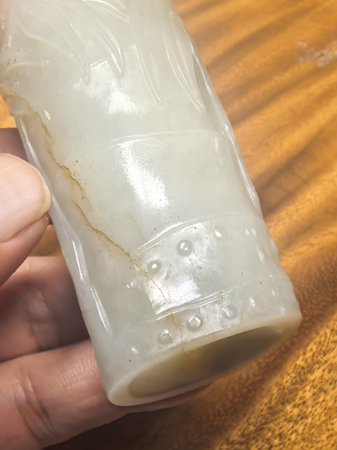 古玩玉器和田玉雕“筆筒”真品鑒賞圖