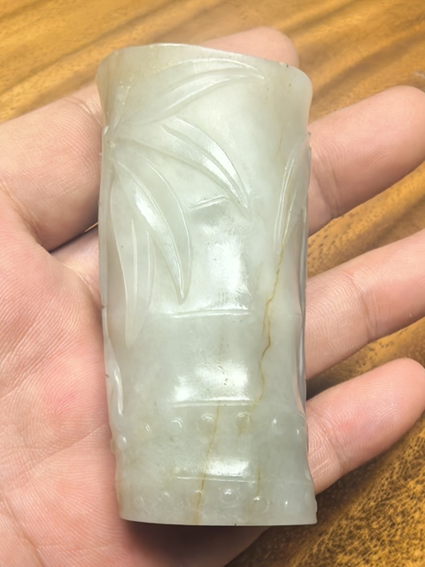 古玩玉器和田玉雕“筆筒”真品鑒賞圖