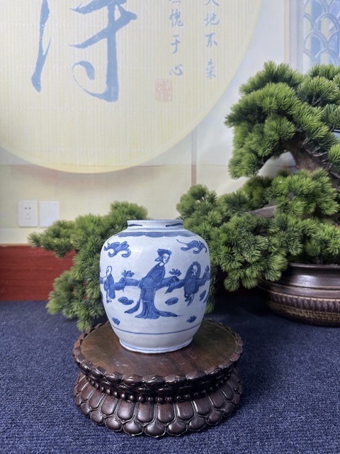 古玩陶瓷明晚期四妃四子罐真品鑒賞圖