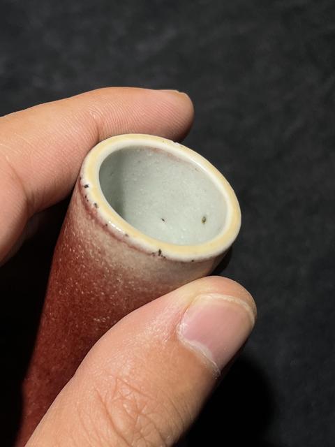古玩陶瓷紅釉天球瓶真品鑒賞圖