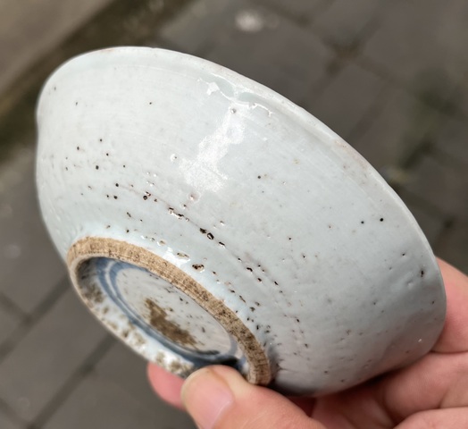 古玩陶瓷明晚期 青花花籃紋小盤真品鑒賞圖