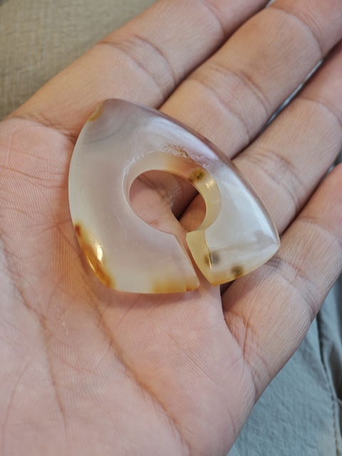 古玩玉器瑪瑙玦型件真品鑒賞圖