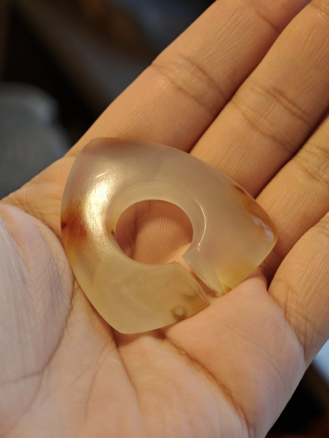 古玩玉器瑪瑙玦型件真品鑒賞圖