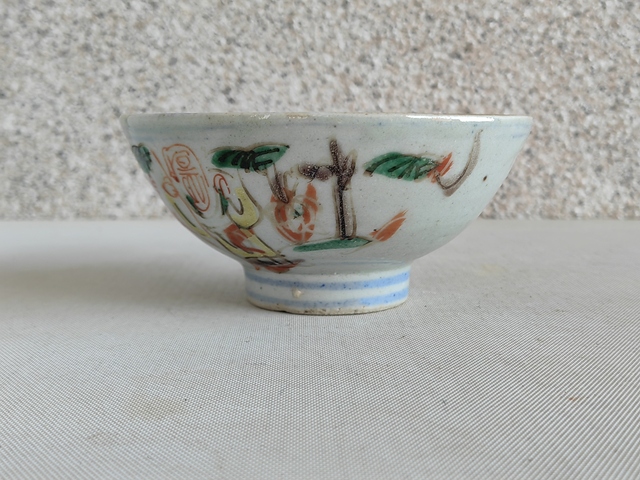 古玩陶瓷青花五彩碗真品鑒賞圖