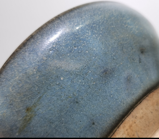 古玩陶瓷鈞窯天藍釉紫斑大碗（帶實物保真卡）拍賣，當前價格20000元