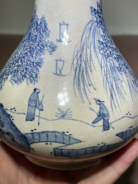 古玩陶瓷青花雙耳瓶真品鑒賞圖