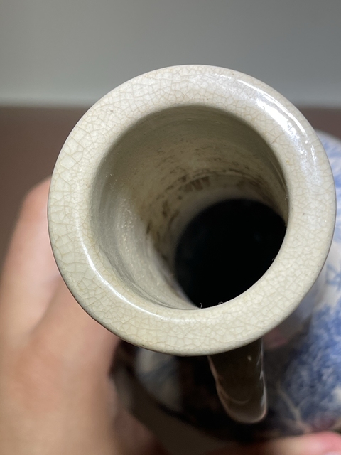 古玩陶瓷青花雙耳瓶真品鑒賞圖