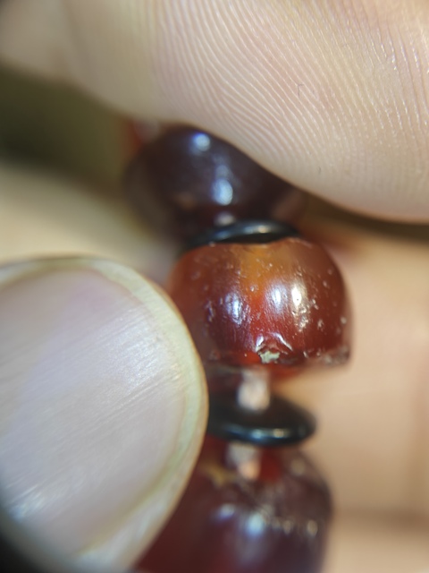 古玩玉器老瑪瑙剁珠真品鑒賞圖