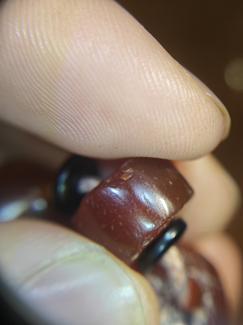 古玩玉器老瑪瑙剁珠真品鑒賞圖