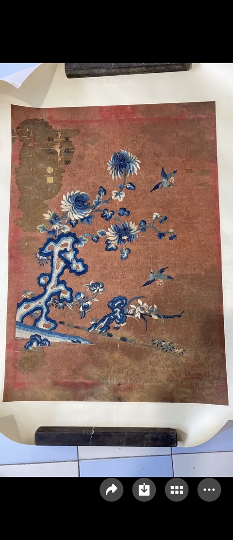 古玩雜項蘇繡花鳥真品鑒賞圖