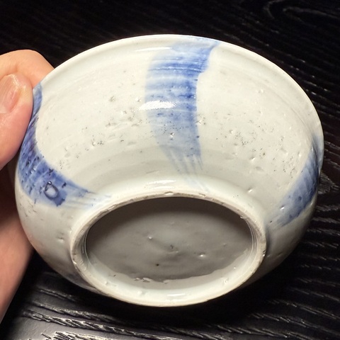 古玩陶瓷晚清·青花皮球花卉紋撇口碗拍賣,當前價格850元