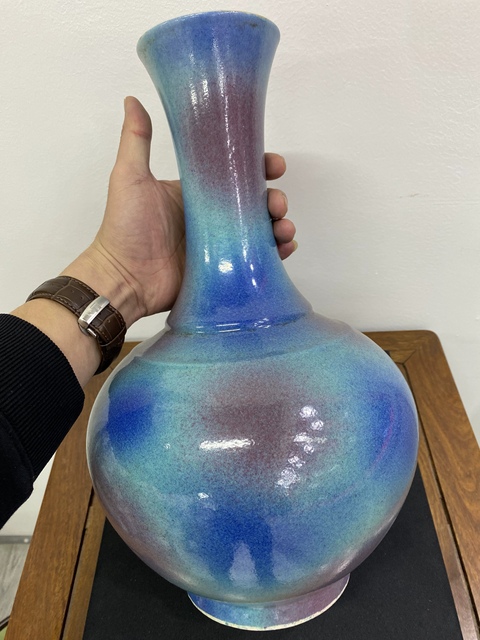 古玩陶瓷清晚期桃花洞賞瓶真品鑒賞圖