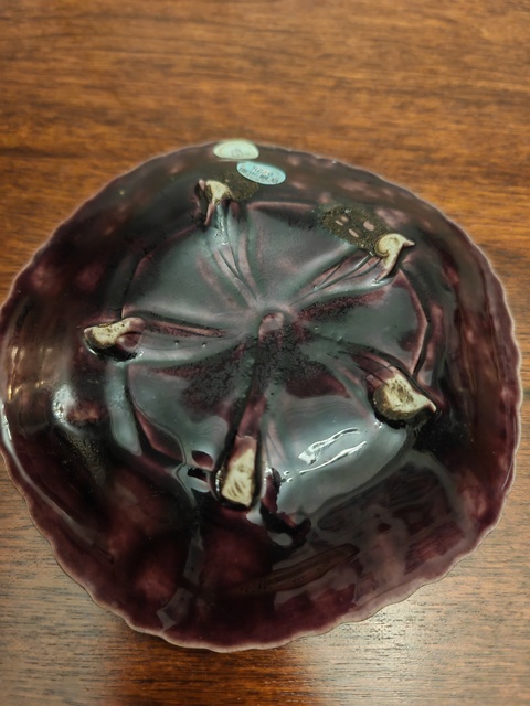 古玩陶瓷茄皮紫釉花口洗真品鑒賞圖