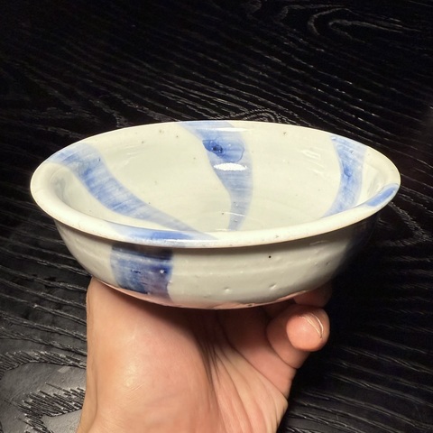 古玩陶瓷晚清·青花皮球花卉紋撇口碗拍賣,當前價格850元