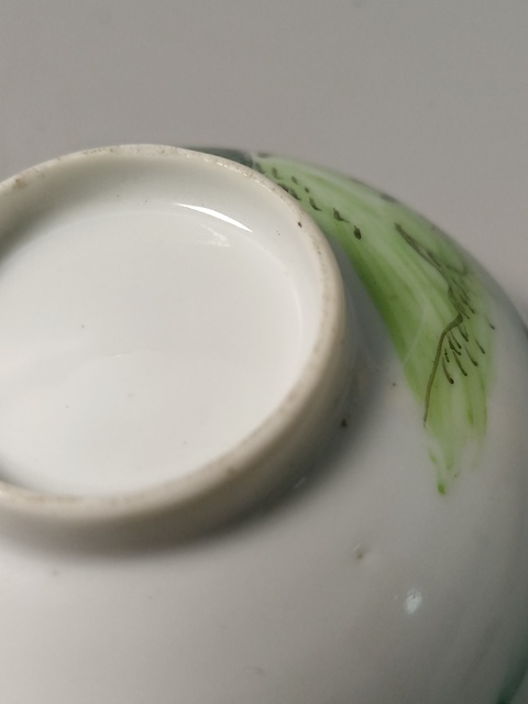 古玩陶瓷民國淺絳彩青綠山水茶園拍賣,當前價格568元
