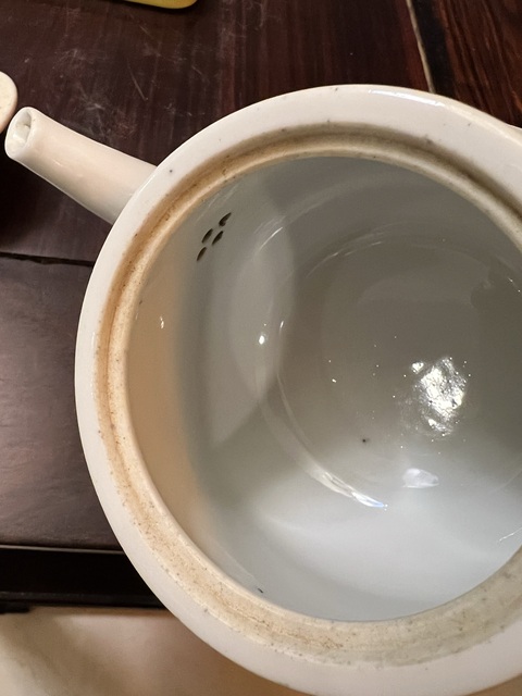 古玩陶瓷花鳥詩紋執壺真品鑒賞圖