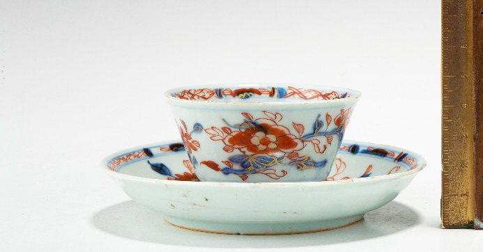 古玩陶瓷康熙·釩紅描金杯碟套真品鑒賞圖