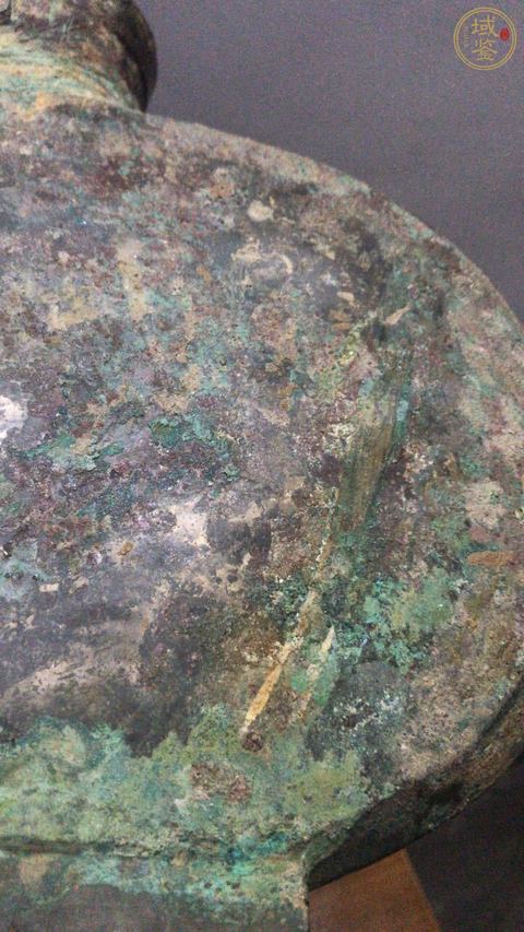 古玩銅器漢代青銅扁壺真品鑒賞圖