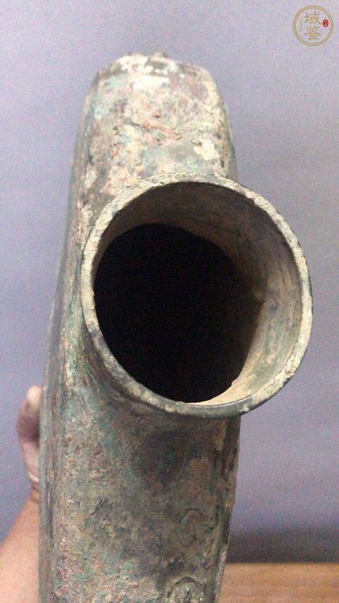 古玩銅器漢代青銅扁壺真品鑒賞圖
