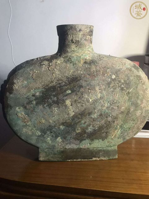 古玩銅器漢代青銅扁壺真品鑒賞圖
