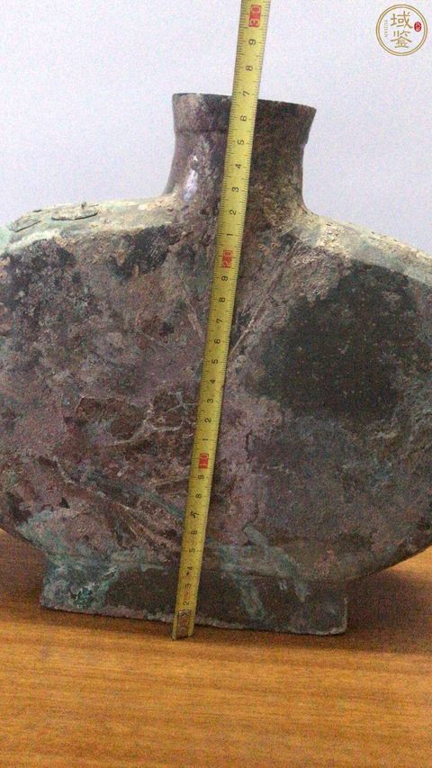 古玩銅器漢代青銅扁壺真品鑒賞圖