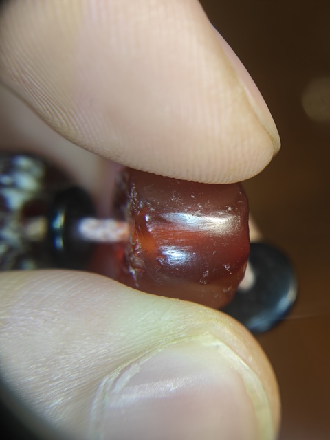 古玩玉器老瑪瑙剁珠真品鑒賞圖