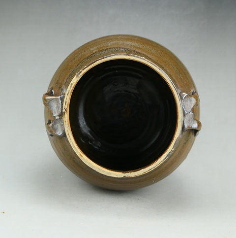 古玩陶瓷精品:明晚期耀州窯茶葉末釉四系罐拍賣,當(dāng)前價格39元