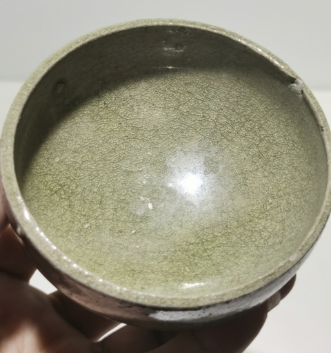 古玩陶瓷岳州窯青釉茶碗真品鑒賞圖