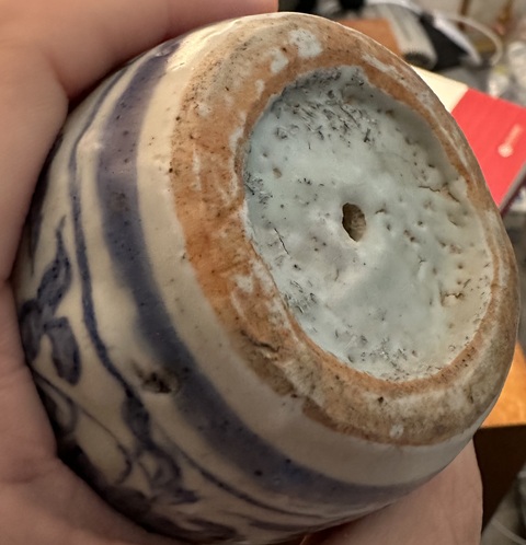 古玩陶瓷清早期 青花纏枝蓮紋燭臺真品鑒賞圖