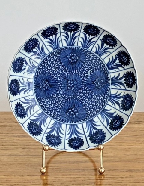 古玩陶瓷青花花卉盤真品鑒賞圖