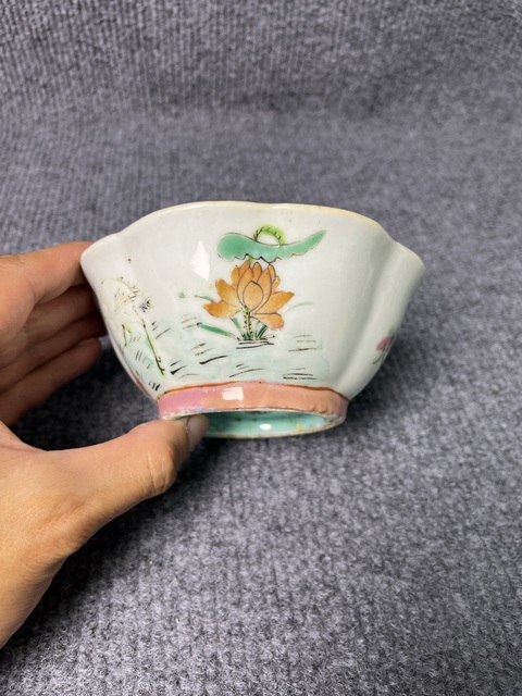 古玩陶瓷內(nèi)松石綠釉外粉彩一鷺蓮科紋供碗拍賣,當(dāng)前價格1388元