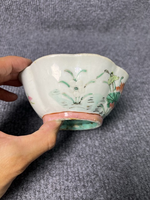 古玩陶瓷內(nèi)松石綠釉外粉彩一鷺蓮科紋供碗拍賣,當(dāng)前價格1388元