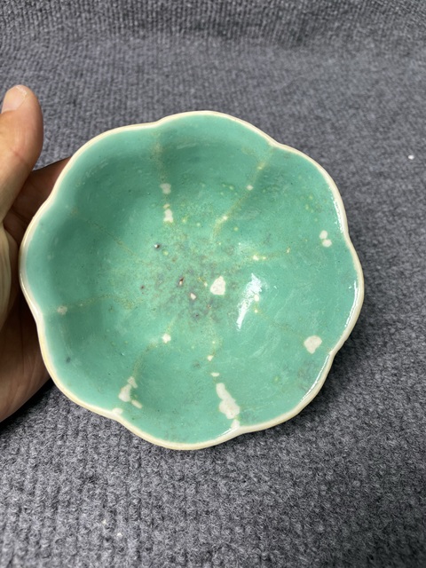 古玩陶瓷內(nèi)松石綠釉外粉彩一鷺蓮科紋供碗拍賣,當(dāng)前價格1388元