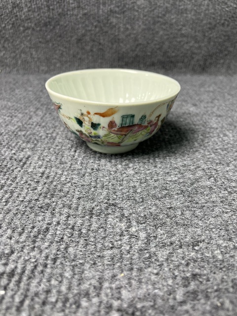 古玩陶瓷粉彩三國人物故事紋瓜棱碗拍賣,當(dāng)前價格1388元