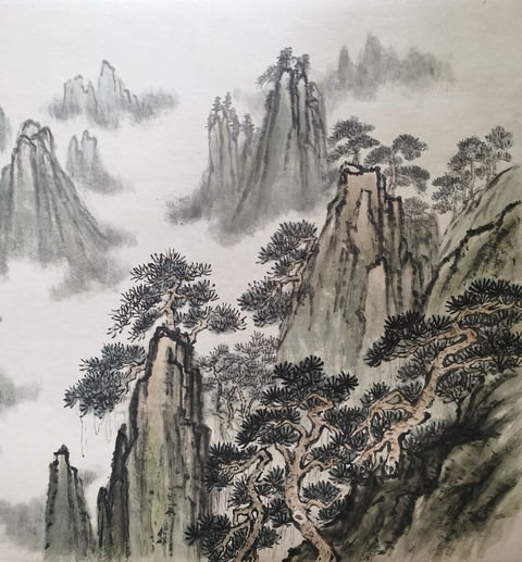 古玩字畫杭州西子畫院副院長、國家一級美術師朱亦中山水拍賣，當前價格699元