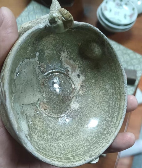 古玩陶瓷青瓷杯真品鑒賞圖