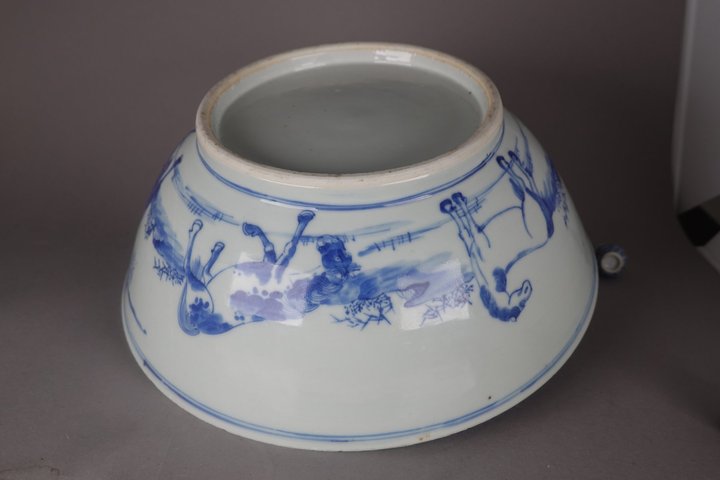 古玩陶瓷馬紋青花碗真品鑒賞圖