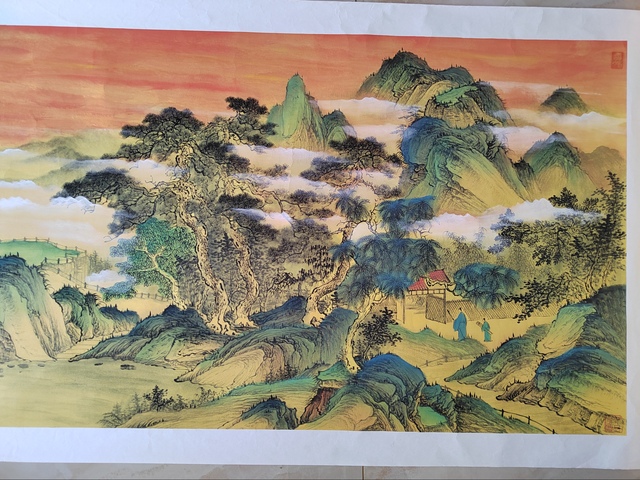 古玩字畫霞嶺含青真品鑒賞圖