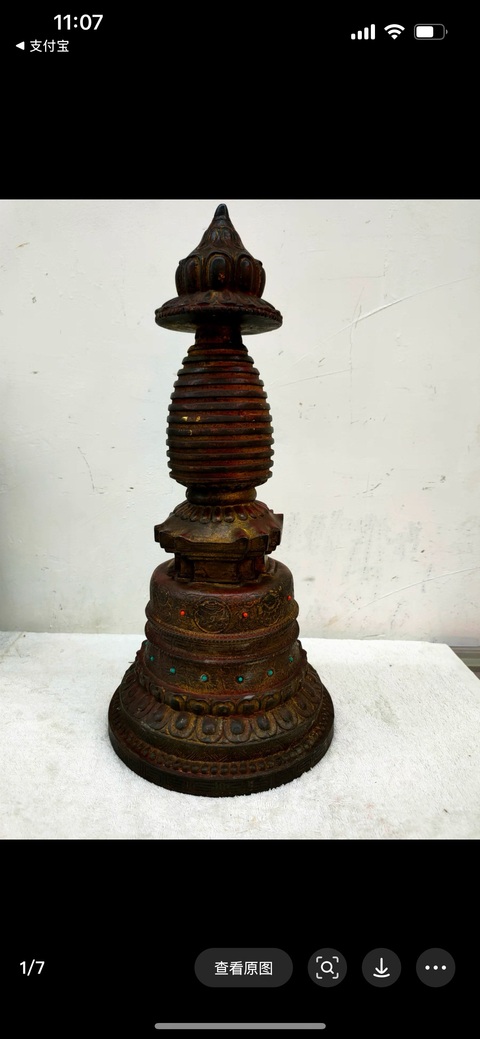 古玩銅器銅佛塔真品鑒賞圖