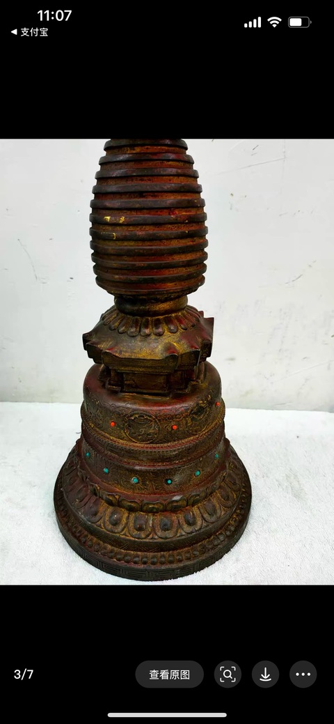 古玩銅器銅佛塔真品鑒賞圖