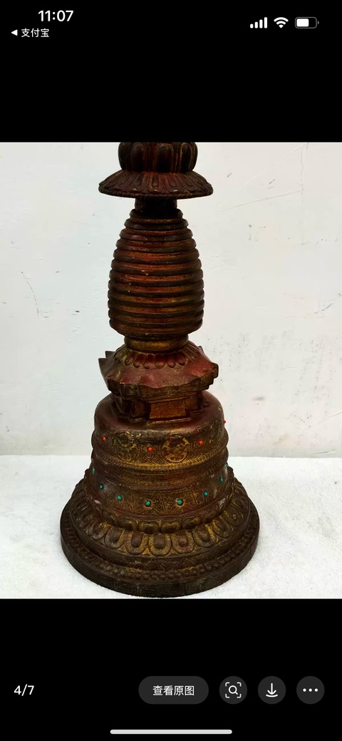 古玩銅器銅佛塔真品鑒賞圖