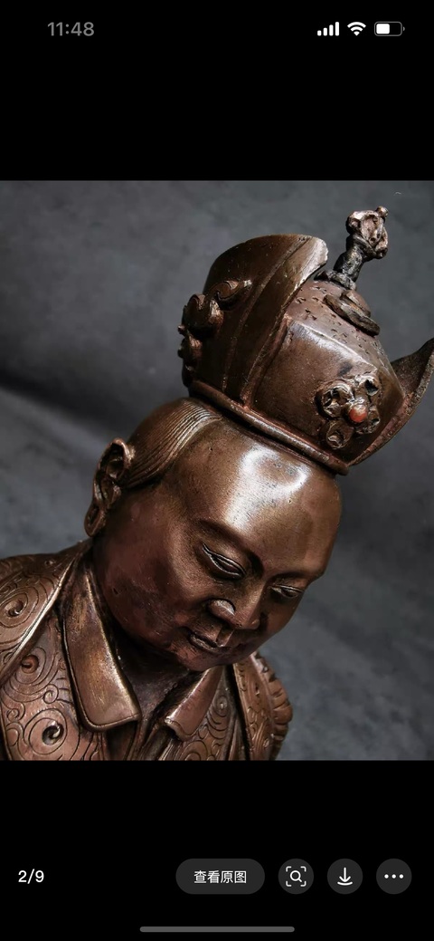 古玩銅器銅上師像真品鑒賞圖